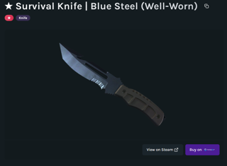 ★ Survival Knife | Blue Steel (Well-Worn) - ★ Нож выживания | Вороненая сталь