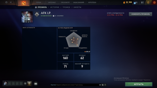 Dota 2 |КАЛИБРОВКА| СТАРЫЙ MMR 2861| 2794 ПОРЯДОЧНОСТЬ , 2794 ВЕЖЛИВОСТЬ , 160 МАТЧЕЙ , 23 ЛВЛ ТРОФЕЯ