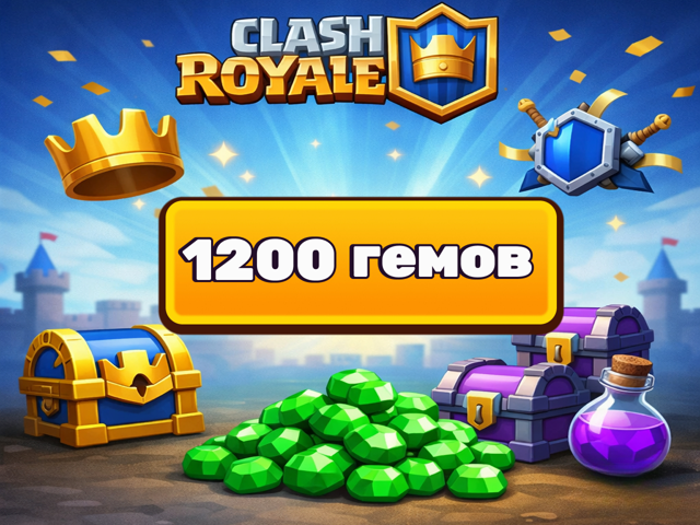 Clash Royale | 1200 Гемов | Через Supercell ID
