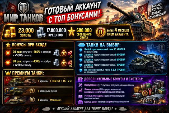23000 золота 600К свободки 17КК кредитов 10-4 ур. на выбор