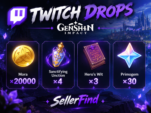 TWITCH DROPS | 20k Моры + 30 Примогемов + Предметы