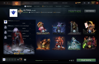 Main account with tons of arcanas & untradable items (Drow Ranger / Razor / Faceless Void / WR / WK / ES)