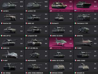 Аккаунт франция 12.7 авиация 10.0 I Италия 9.7 британия 7.7