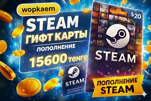 𒋲 15600 ТЕНГЕ 𒋲 STEAM GIFT CARD 𒋲 БЫСТРАЯ ВЫДАЧА 𒋲
