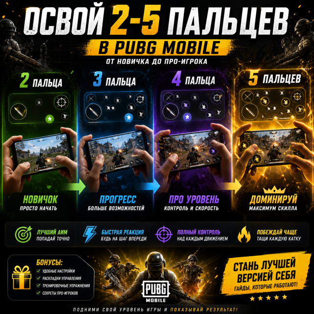 “Стань имбой: идеальные раскладки 2, 3, 4 и 5 пальцев PUBG Mobile”