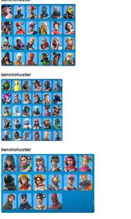 226 skins, 212 backpacks, 180 pickaxes, 128 gliders, 83 palettes,