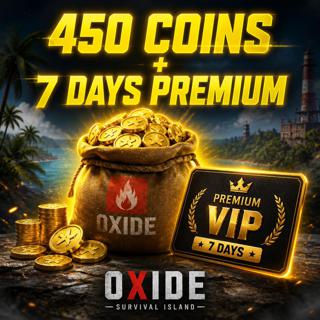 Oxide Survival Island: 450 Coins + 7d Premium Быстрое начисление