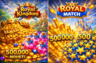 Royal match 100 000 монет; Royal kingdom монеты
