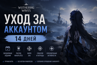 Уход за аккаунтом Wuthering Waves | 14 дней | Daily • Echo • Waveplates • Events