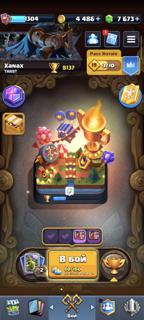 Clash Royale 8000+ кубков | 7600+ кристаллов | 21 легендарка | полный доступ