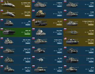 Su-30MK2 AMV, T-80BVM, T-80U, MiG-23ML, Tor-M1, T-80B