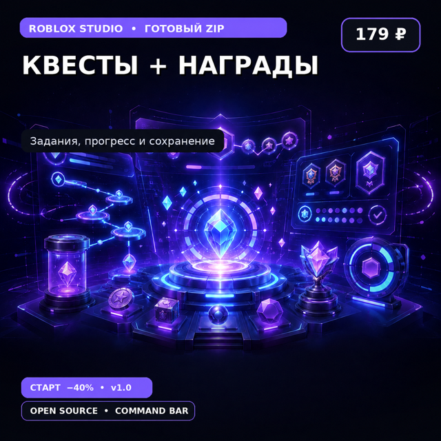 Квесты и награды для Roblox Studio | Luau система