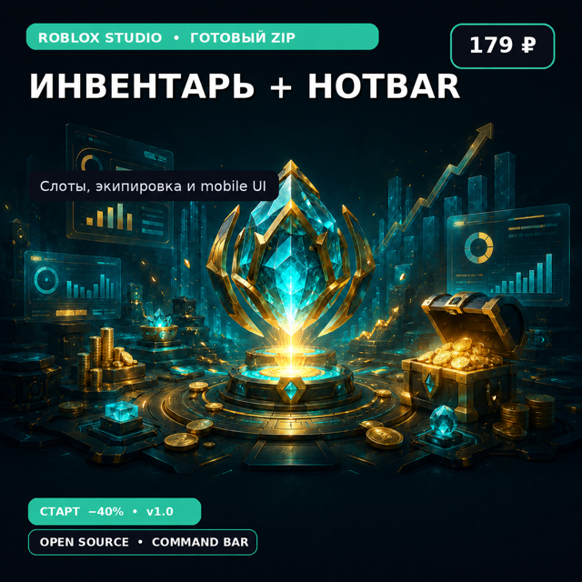 Инвентарь и Hotbar для Roblox Studio | ПК + Mobile