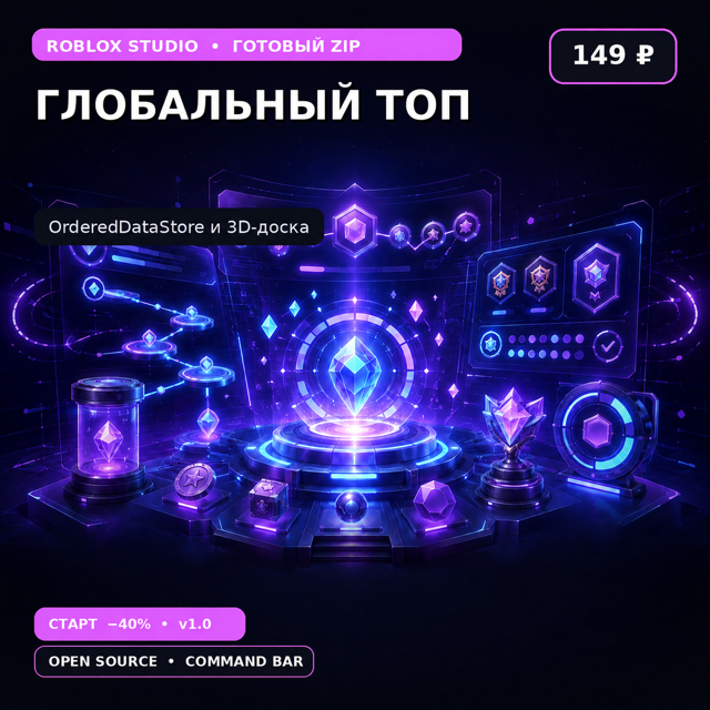 Глобальный лидерборд | Roblox Studio + OrderedDataStore