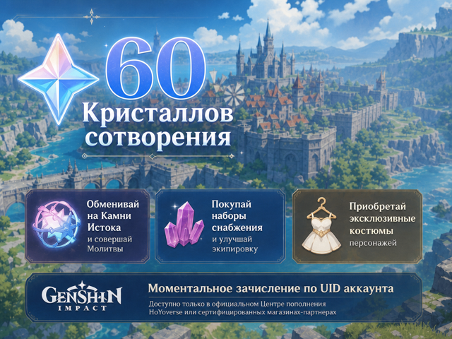 60 Кристаллов | По UID | Быстро | Безопасно