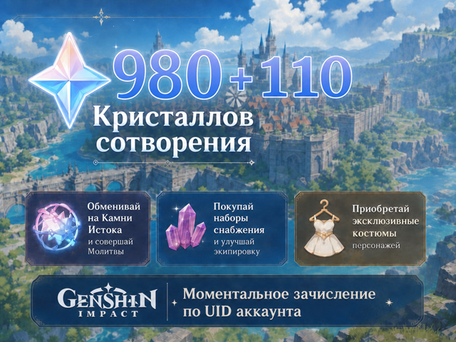 980+110 Кристаллов | По UID | Быстро | Безопасно