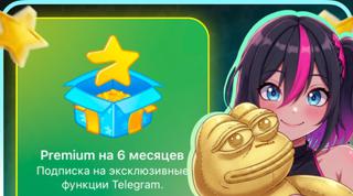 TELEGRAM PREMIUM 6 МЕСЯЦА ПО @username