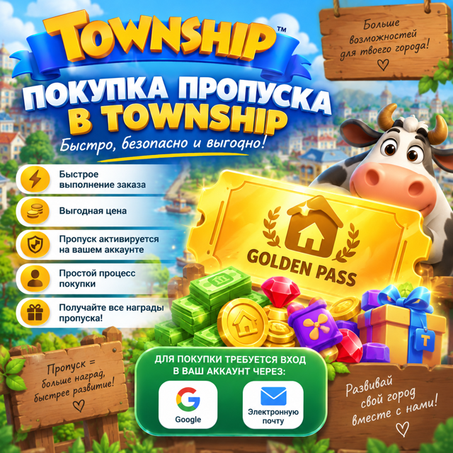 Покупка золотого пропуска в Township — быстро и выгодно!
