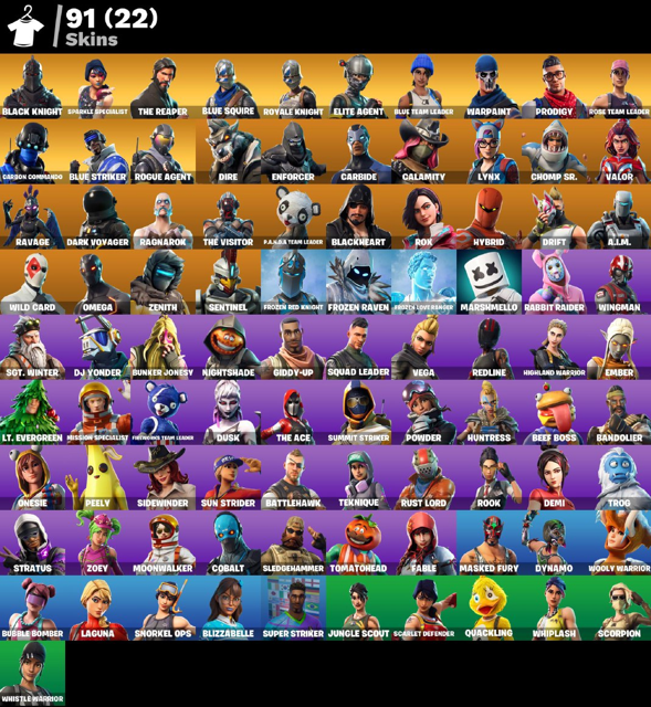 [PC] 91 skins | OG STW | Black Knight | Sparkle Specialist | The Reaper | Blue Squire | Royale Knight | Elite Agent | Blue Team Leader | Prodigy