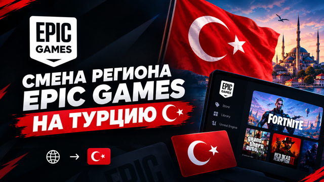 СМЕНА РЕГИОНА EPIC GAMES НА ТУРЦИЮ