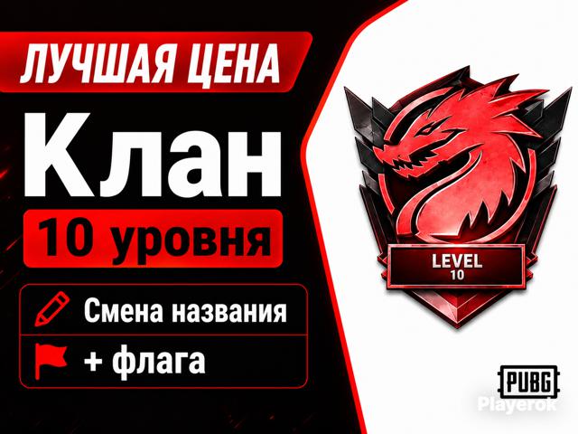 Клан 10 уровня (10 лвл)С ВОЗМОЖНОСТЬЮ СМЕНИТЬ НАЗВАНИЕ + ФЛАГ