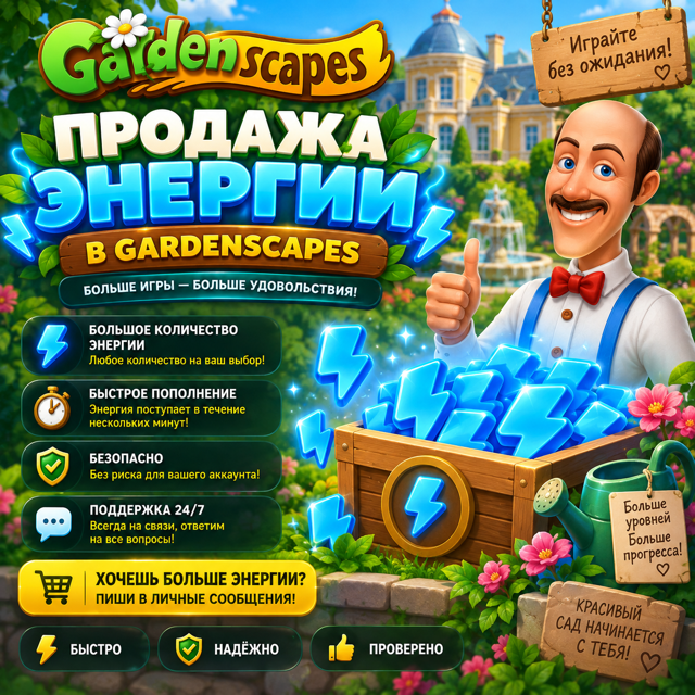 **ЭНЕРГИЯ В GARDENSCAPES — БЫСТРОЕ ПОПОЛНЕНИЕ**